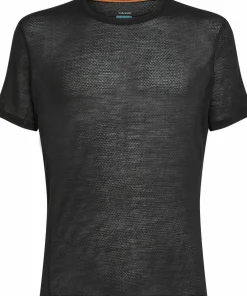 Icebreaker Men's Merino 75 Cool-Lite Featherlight Shortsleeve Crewe Black New