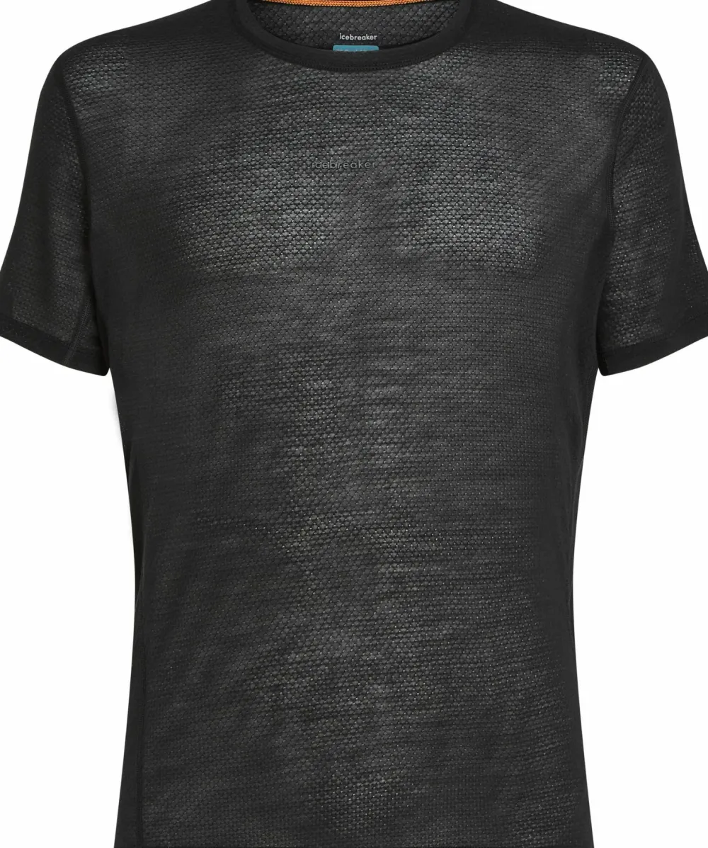 Icebreaker Men's Merino 75 Cool-Lite Featherlight Shortsleeve Crewe Black New