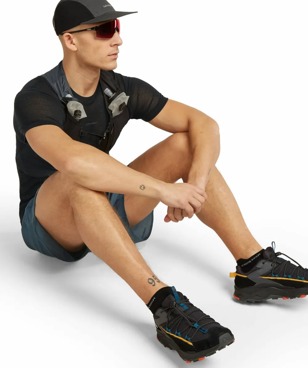 Icebreaker Men's Merino 75 Cool-Lite Featherlight Shortsleeve Crewe Black New