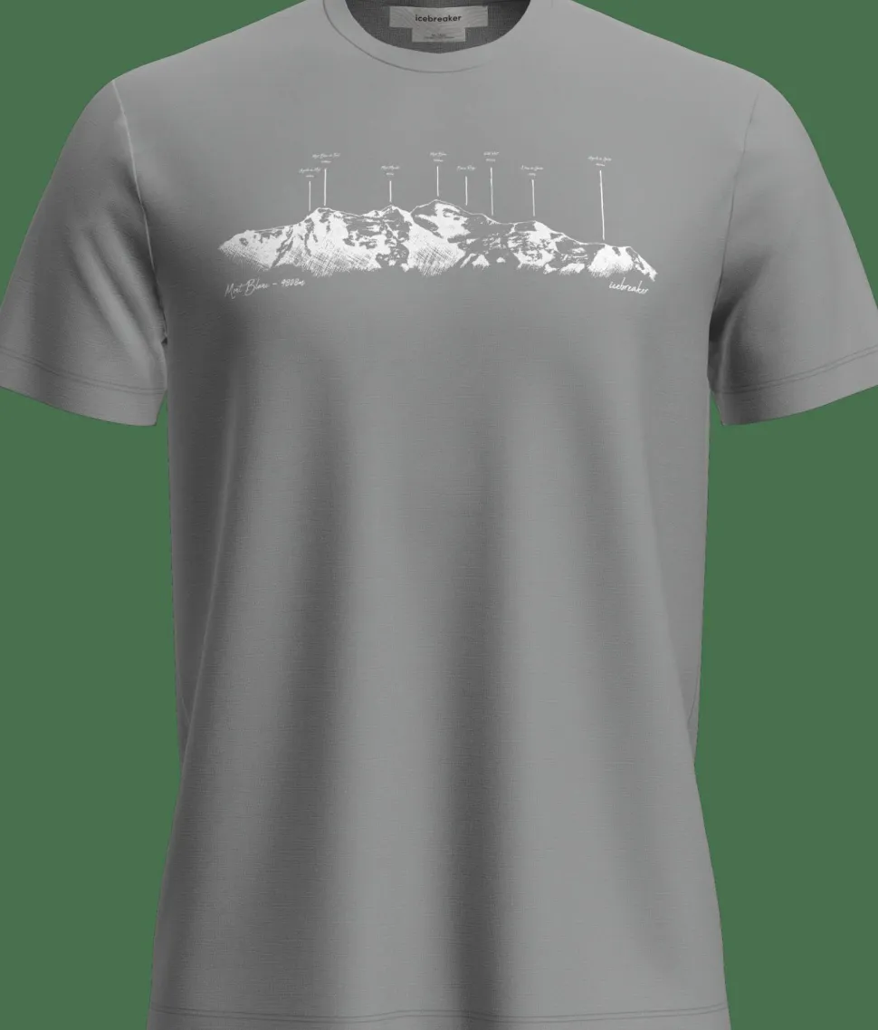 Icebreaker Men's Merino 150 Tech Lite Ss Tee The Peaks Proto Grey
