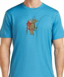 Icebreaker Men's Merino 150 Tech Lite Ss Tee Bear Catch Arctic Clearance