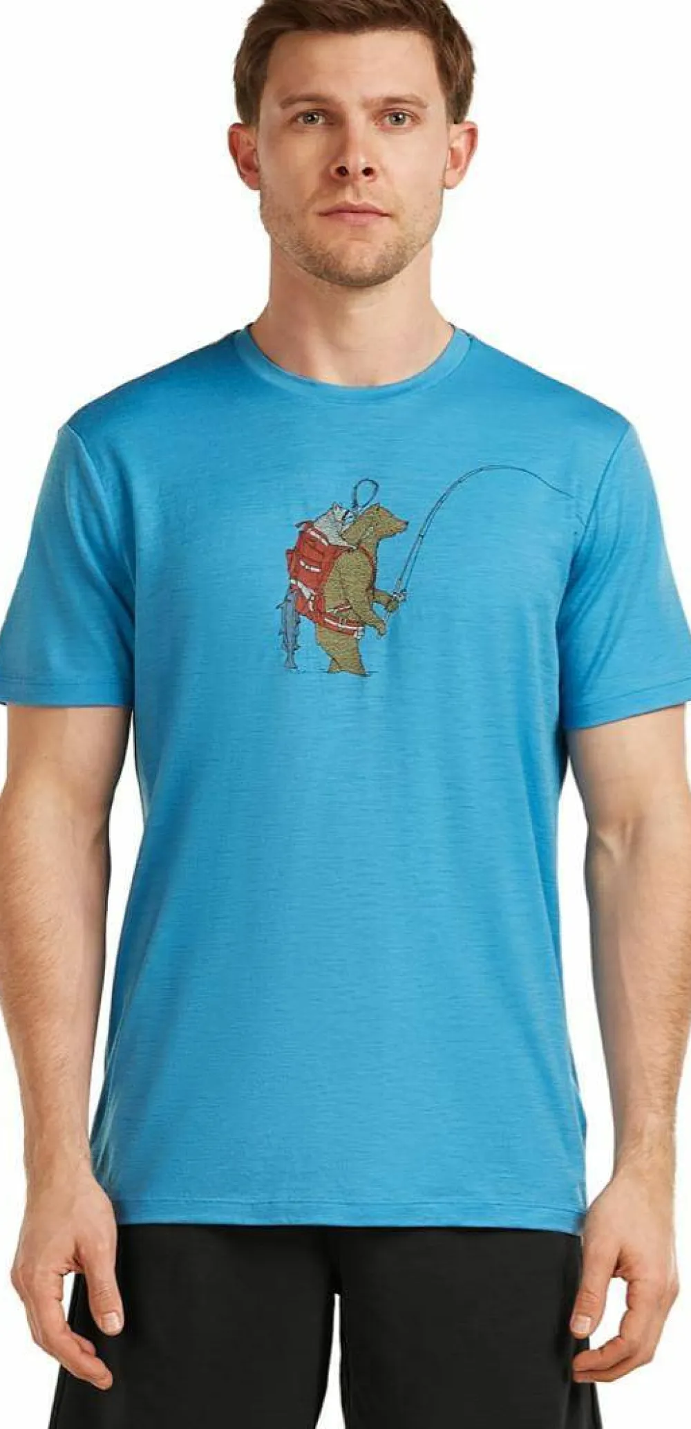 Icebreaker Men's Merino 150 Tech Lite Ss Tee Bear Catch Arctic Clearance