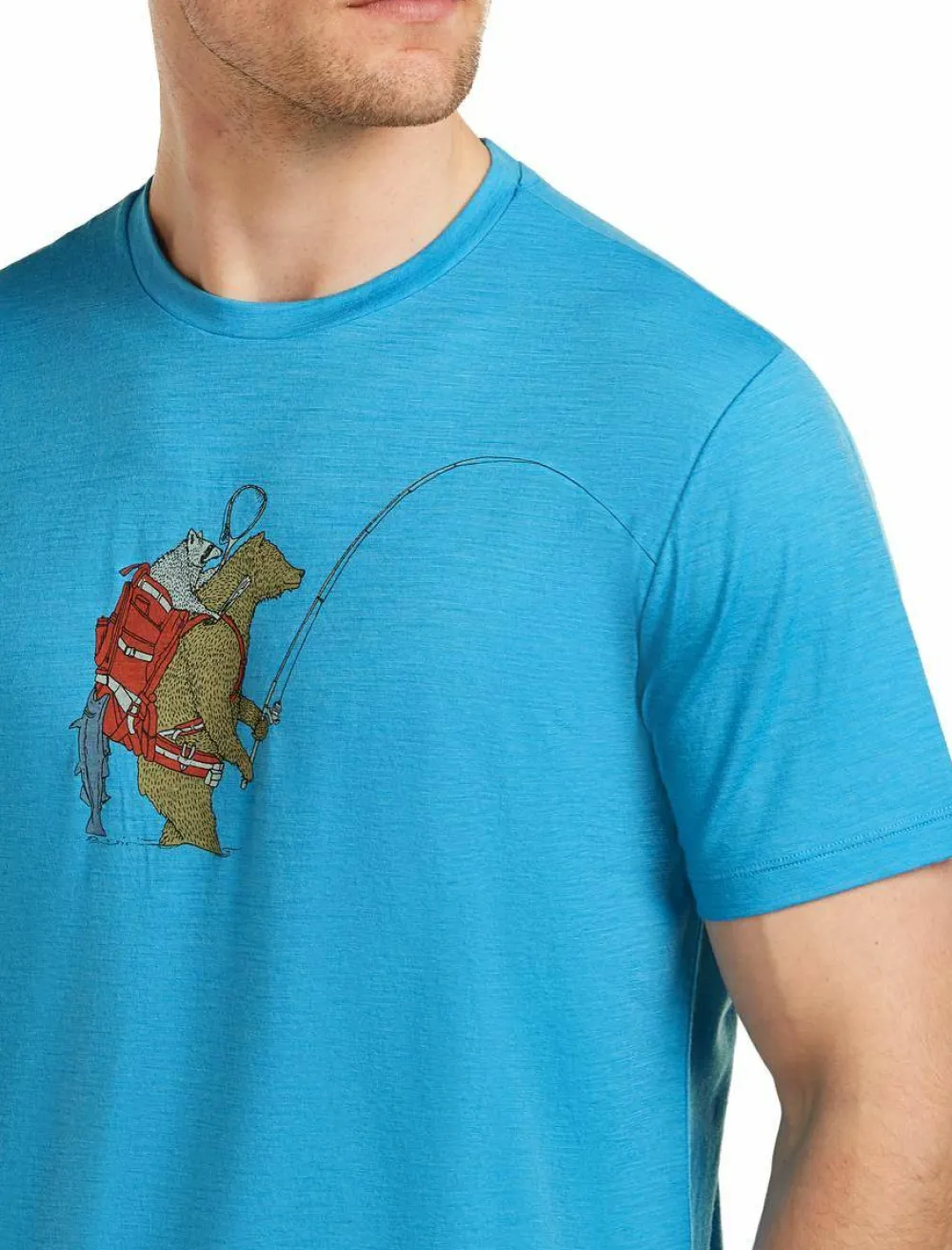 Icebreaker Men's Merino 150 Tech Lite Ss Tee Bear Catch Arctic Clearance
