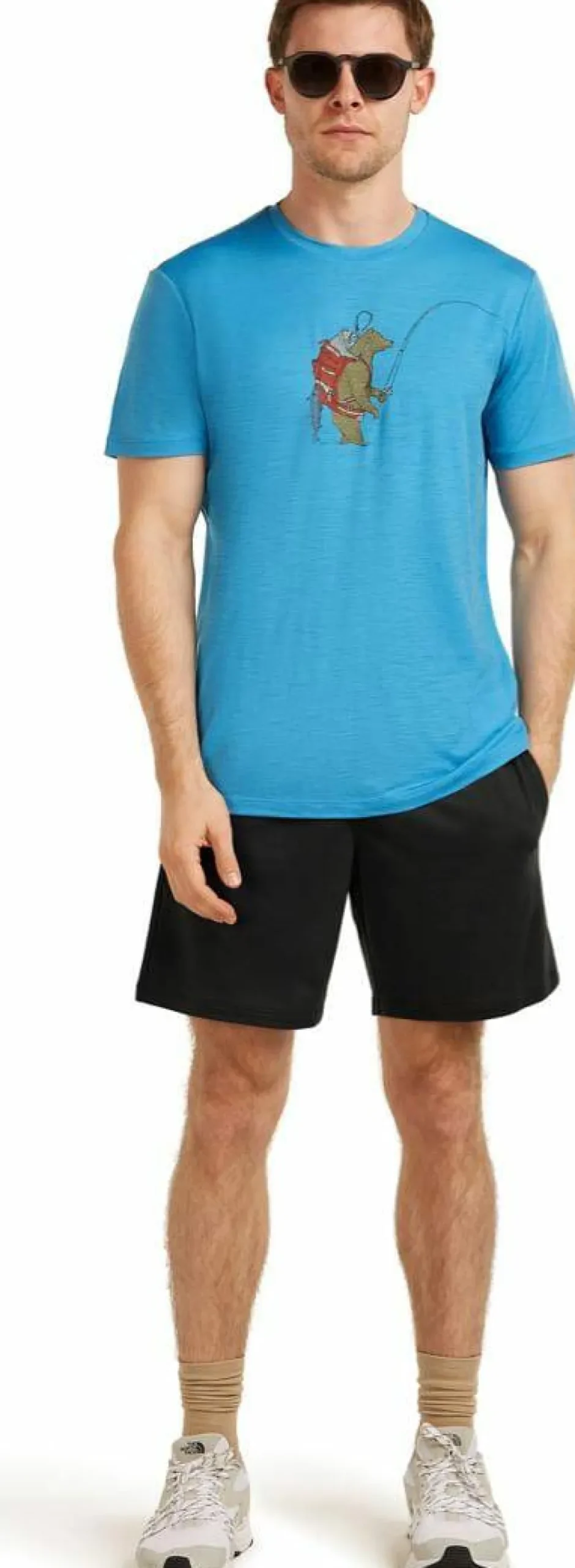 Icebreaker Men's Merino 150 Tech Lite Ss Tee Bear Catch Arctic Clearance