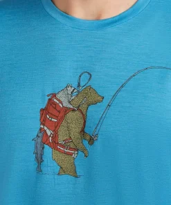 Icebreaker Men's Merino 150 Tech Lite Ss Tee Bear Catch Arctic Clearance
