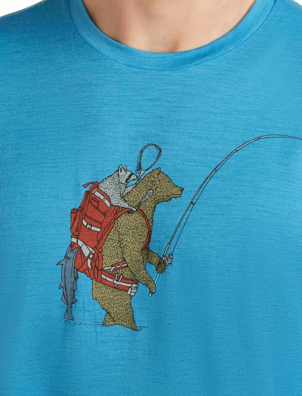 Icebreaker Men's Merino 150 Tech Lite Ss Tee Bear Catch Arctic Clearance