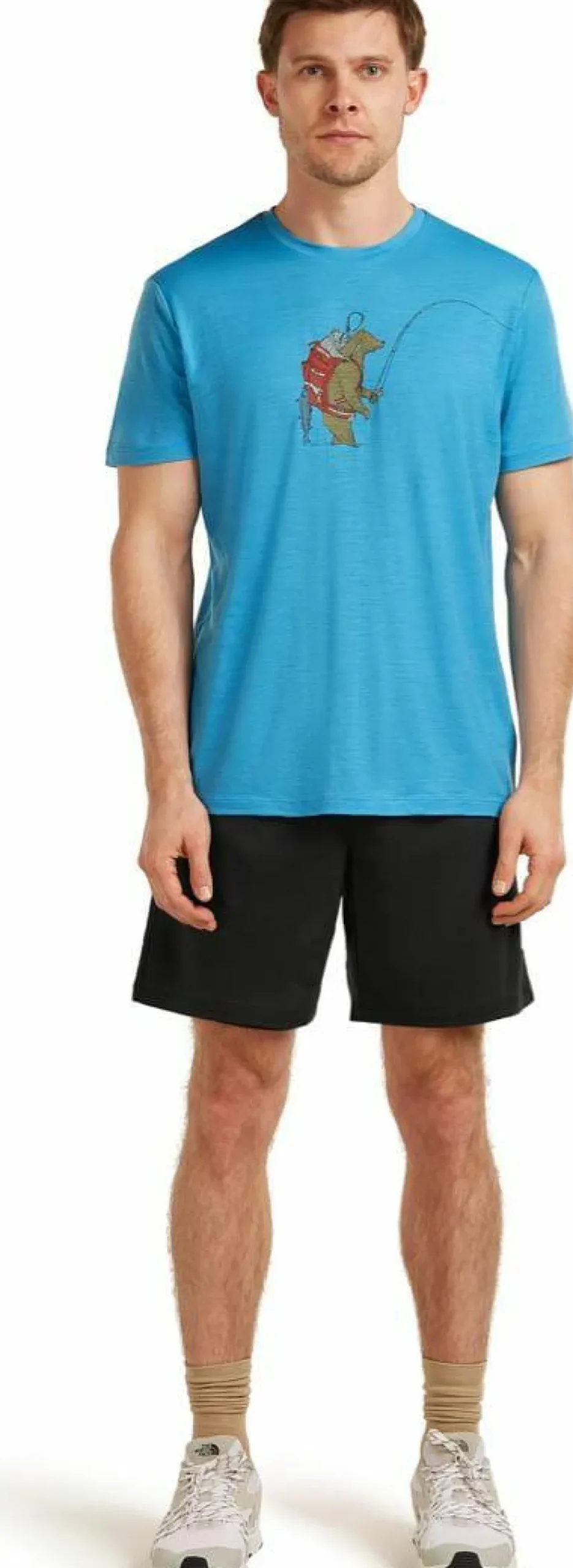 Icebreaker Men's Merino 150 Tech Lite Ss Tee Bear Catch Arctic Clearance