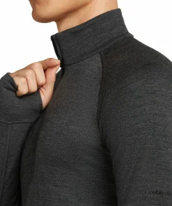 Icebreaker Men's Merino 260 ZoneKnit Long Sleeve Half Zip Jet Hthr