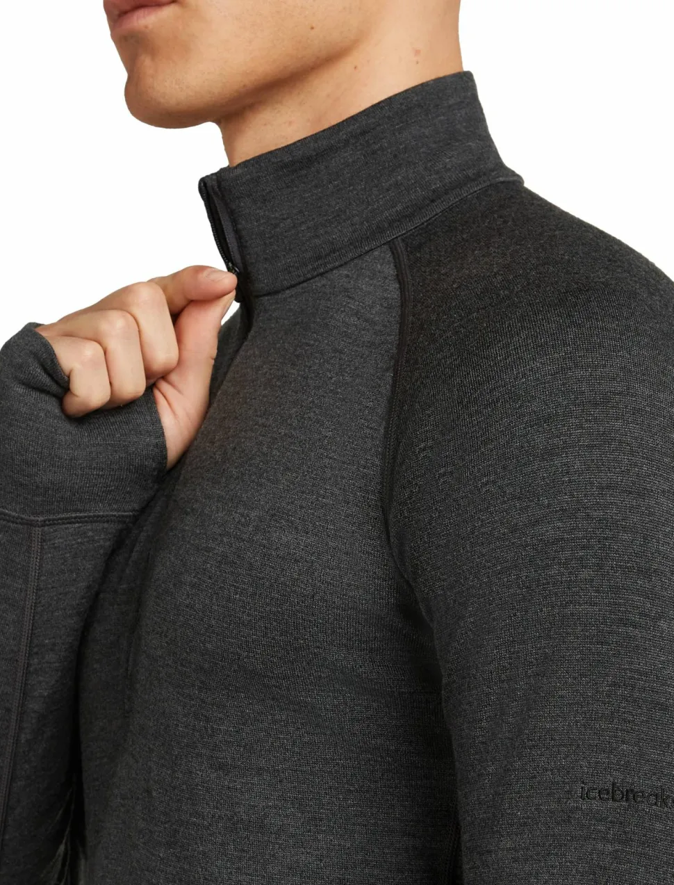 Icebreaker Men's Merino 260 ZoneKnit Long Sleeve Half Zip Jet Hthr