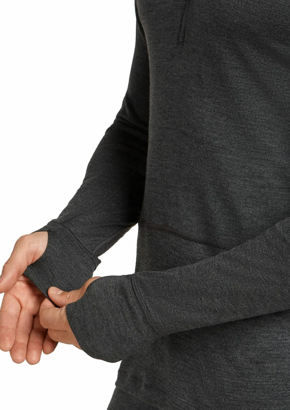 Icebreaker Men's Merino 260 ZoneKnit Long Sleeve Half Zip Jet Hthr