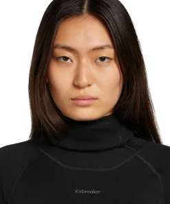 Icebreaker Women's 300 MerinoFine Polar Long Sleeve Roll Neck Black