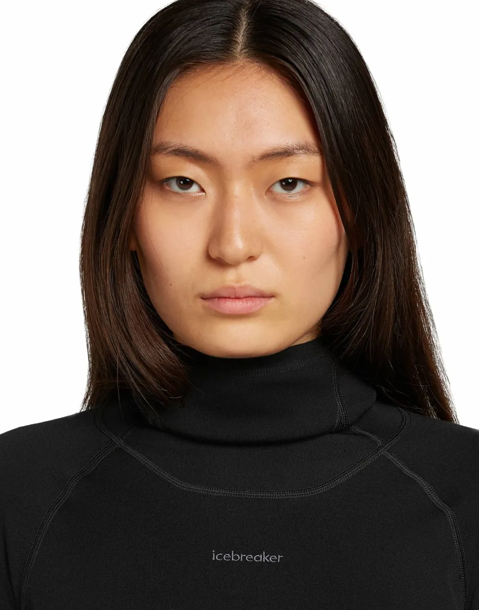 Icebreaker Women's 300 MerinoFine Polar Long Sleeve Roll Neck Black