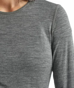 Icebreaker Women's 200 Oasis Long Sleeve Crewe Gritstone Heather