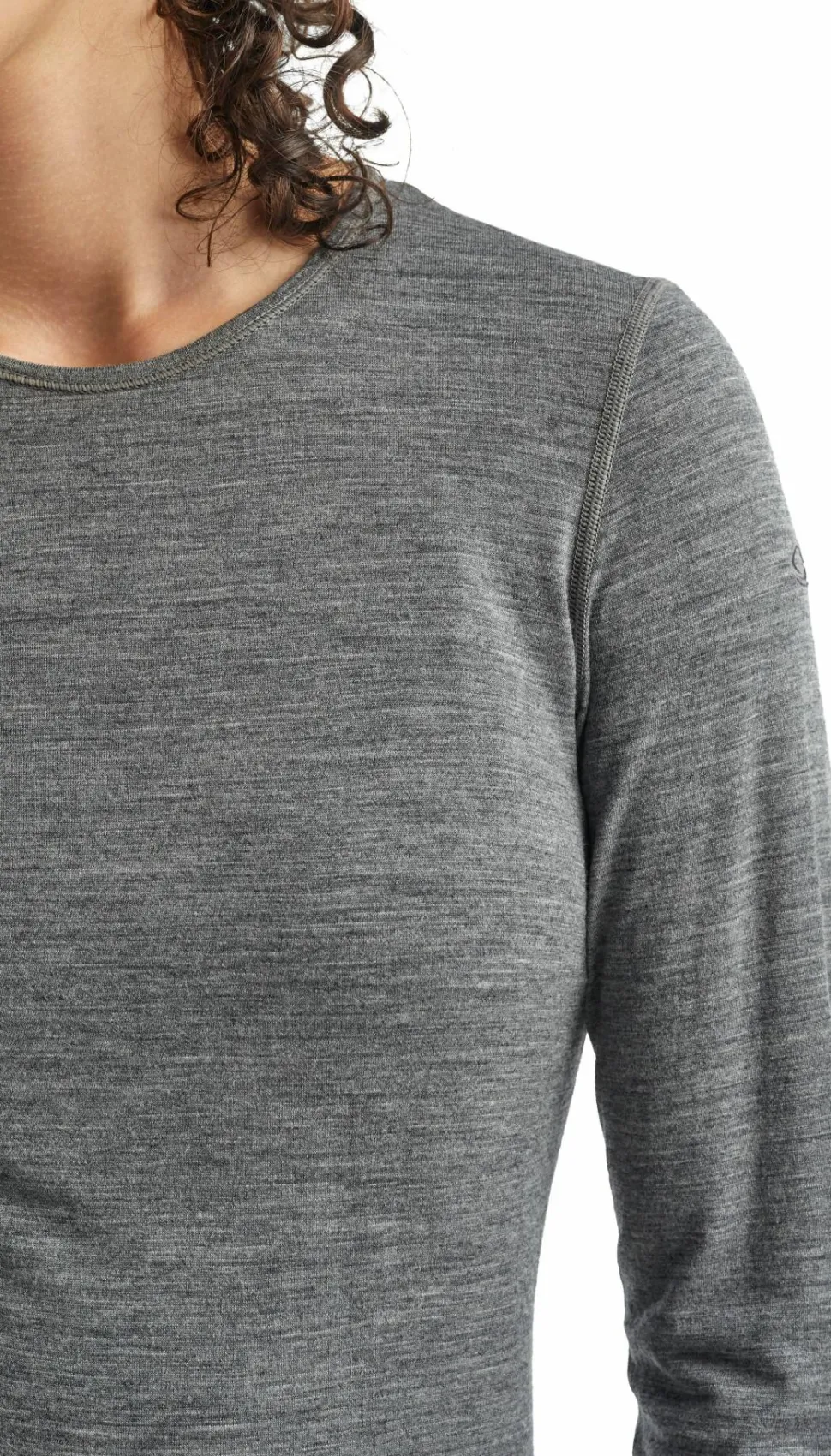 Icebreaker Women's 200 Oasis Long Sleeve Crewe Gritstone Heather