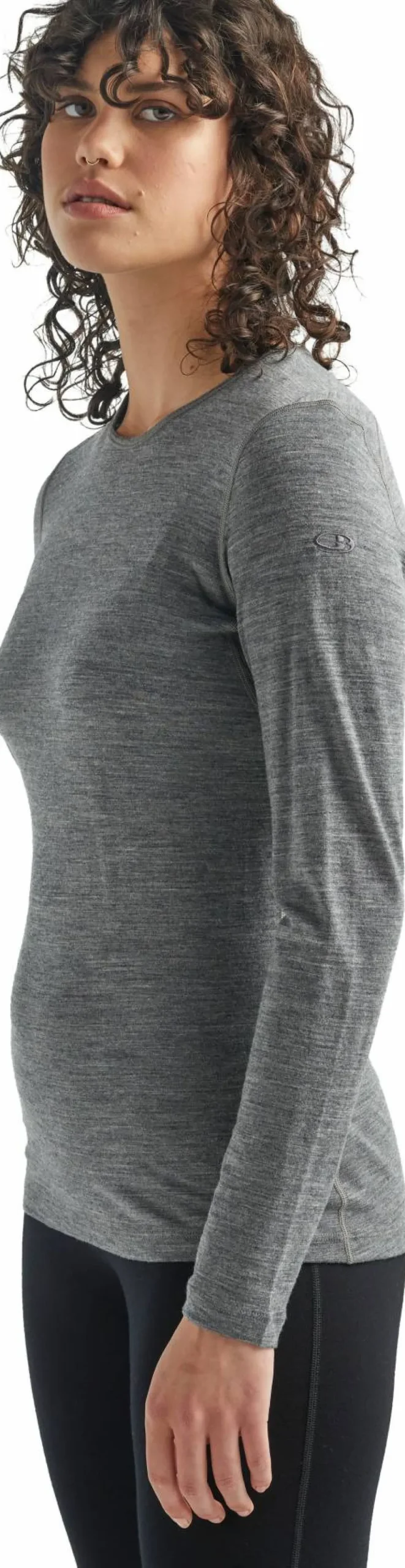 Icebreaker Women's 200 Oasis Long Sleeve Crewe Gritstone Heather
