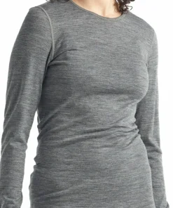 Icebreaker Women's 200 Oasis Long Sleeve Crewe Gritstone Heather