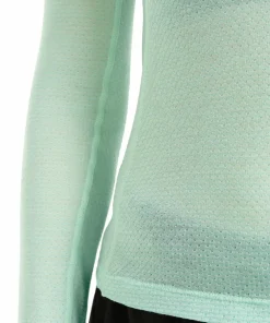 Icebreaker Women's Merino 75 Cool-Lite Featherlight Longleeve Crewe Mint Hot