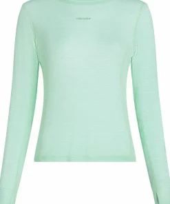 Icebreaker Women's Merino 75 Cool-Lite Featherlight Longleeve Crewe Mint Hot