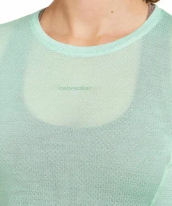 Icebreaker Women's Merino 75 Cool-Lite Featherlight Longleeve Crewe Mint Hot