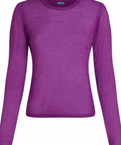 Icebreaker Women's Merino 75 Cool-Lite Featherlight Longleeve Crewe Passion Clearance