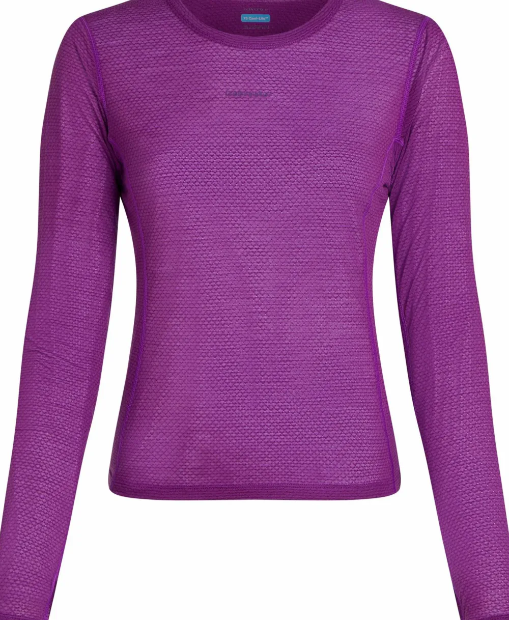 Icebreaker Women's Merino 75 Cool-Lite Featherlight Longleeve Crewe Passion Clearance