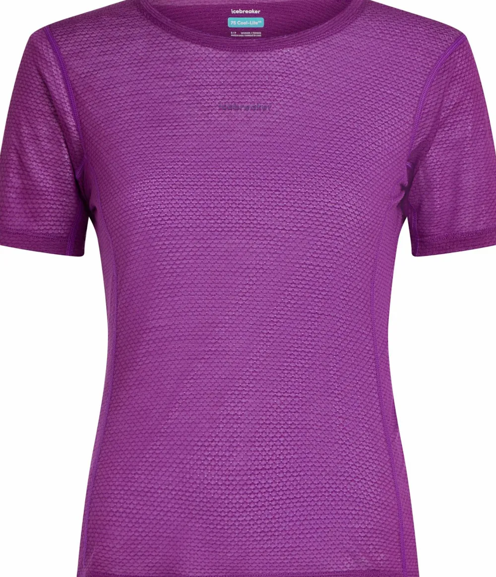 Icebreaker Women's Merino 75 Cool-Lite Featherlight Shortsleeve Crewe Passion Clearance