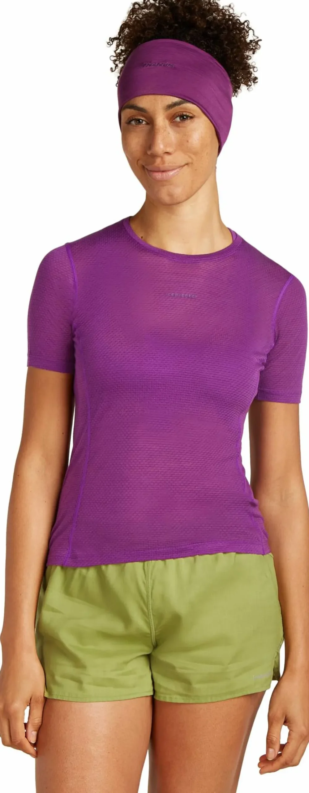 Icebreaker Women's Merino 75 Cool-Lite Featherlight Shortsleeve Crewe Passion Clearance