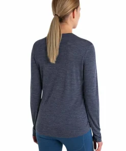 Icebreaker Women's Merino 125 Cool-Lite Sphere III Long Sleeve Tee Midnight Navy Heather Midnight Navy Hthr