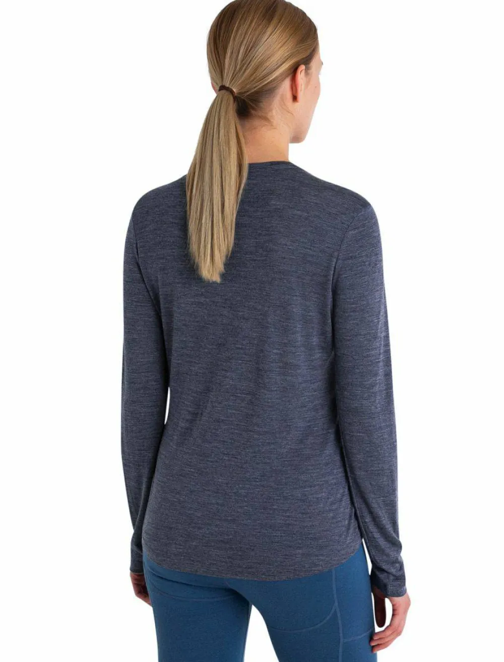Icebreaker Women's Merino 125 Cool-Lite Sphere III Long Sleeve Tee Midnight Navy Heather Midnight Navy Hthr