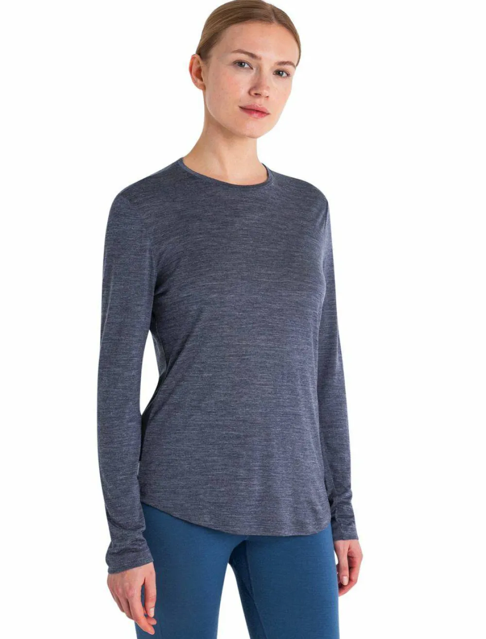 Icebreaker Women's Merino 125 Cool-Lite Sphere III Long Sleeve Tee Midnight Navy Heather Midnight Navy Hthr