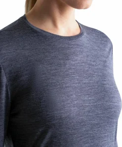 Icebreaker Women's Merino 125 Cool-Lite Sphere III Long Sleeve Tee Midnight Navy Heather Midnight Navy Hthr