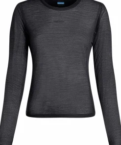 Icebreaker Women's Merino 75 Cool-Lite Featherlight Longleeve Crewe Black