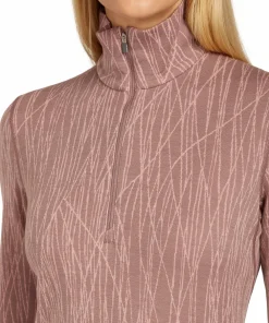 Discount Women's Merino 260 Tech Vertex Long Sleeve Half Zip Delta Lines AOP Underställ Dam