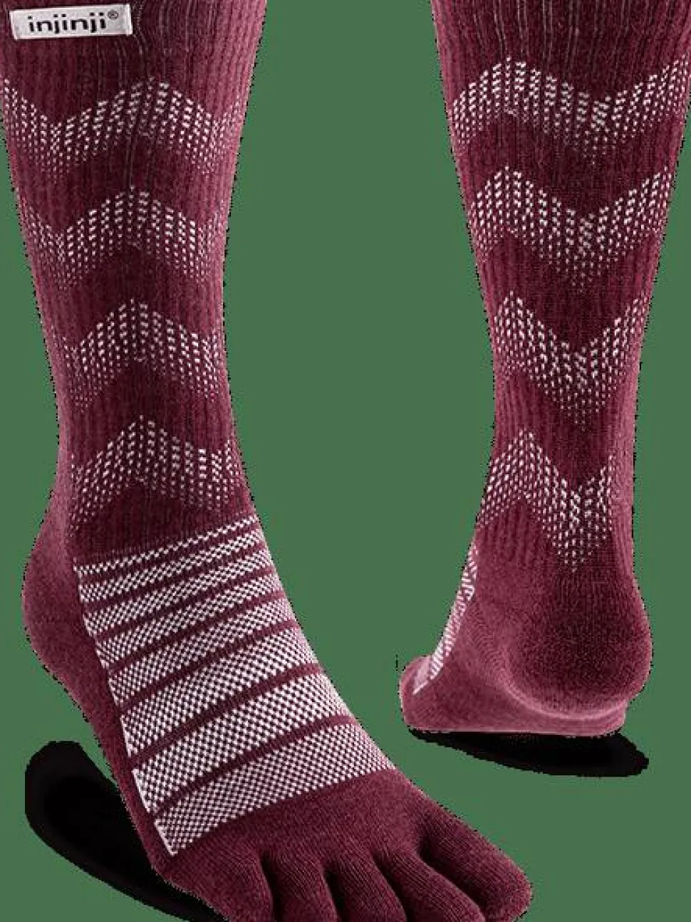 Injinji Outdoor Midweight Crew Wool Garnet