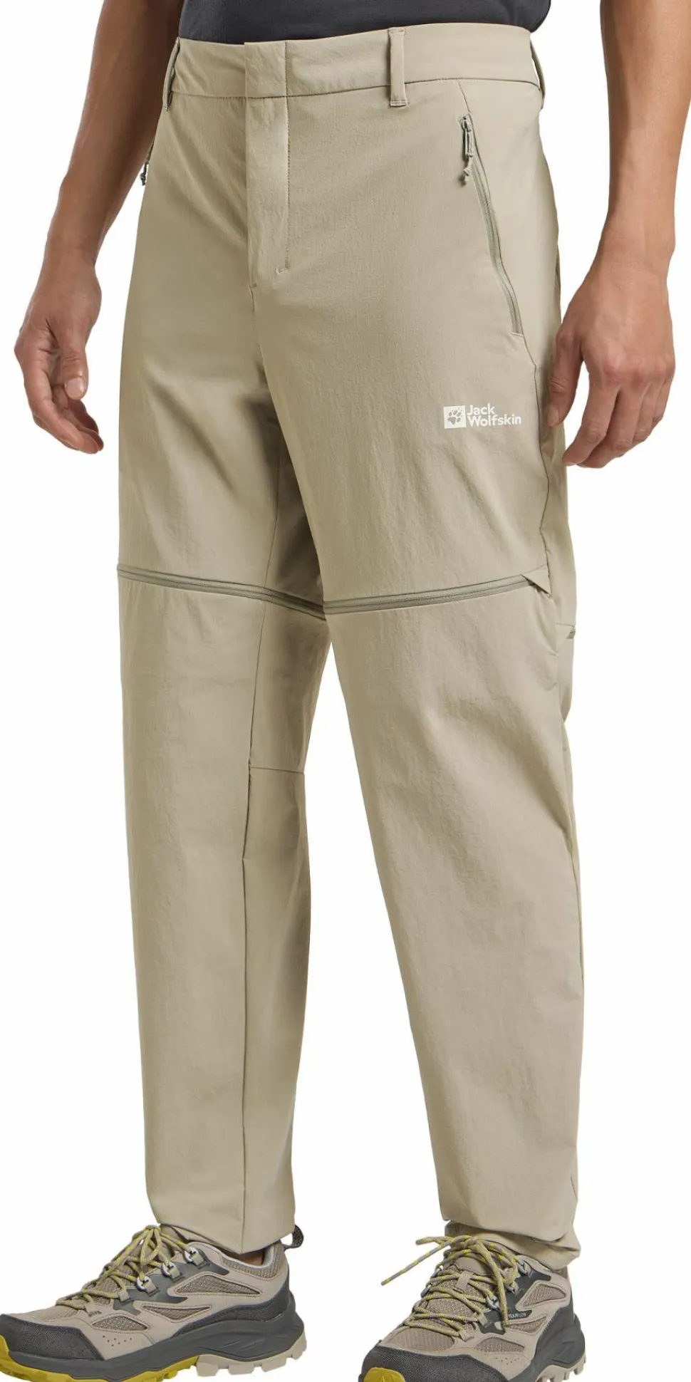 Jack Wolfskin Men's Hikeout Zip Off Pants Stone
