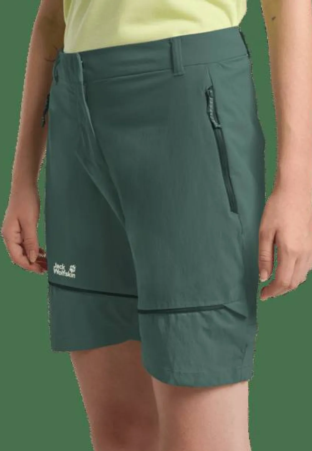 Jack Wolfskin Women's Hikeout Zip Off Pants Sago Palm Hot