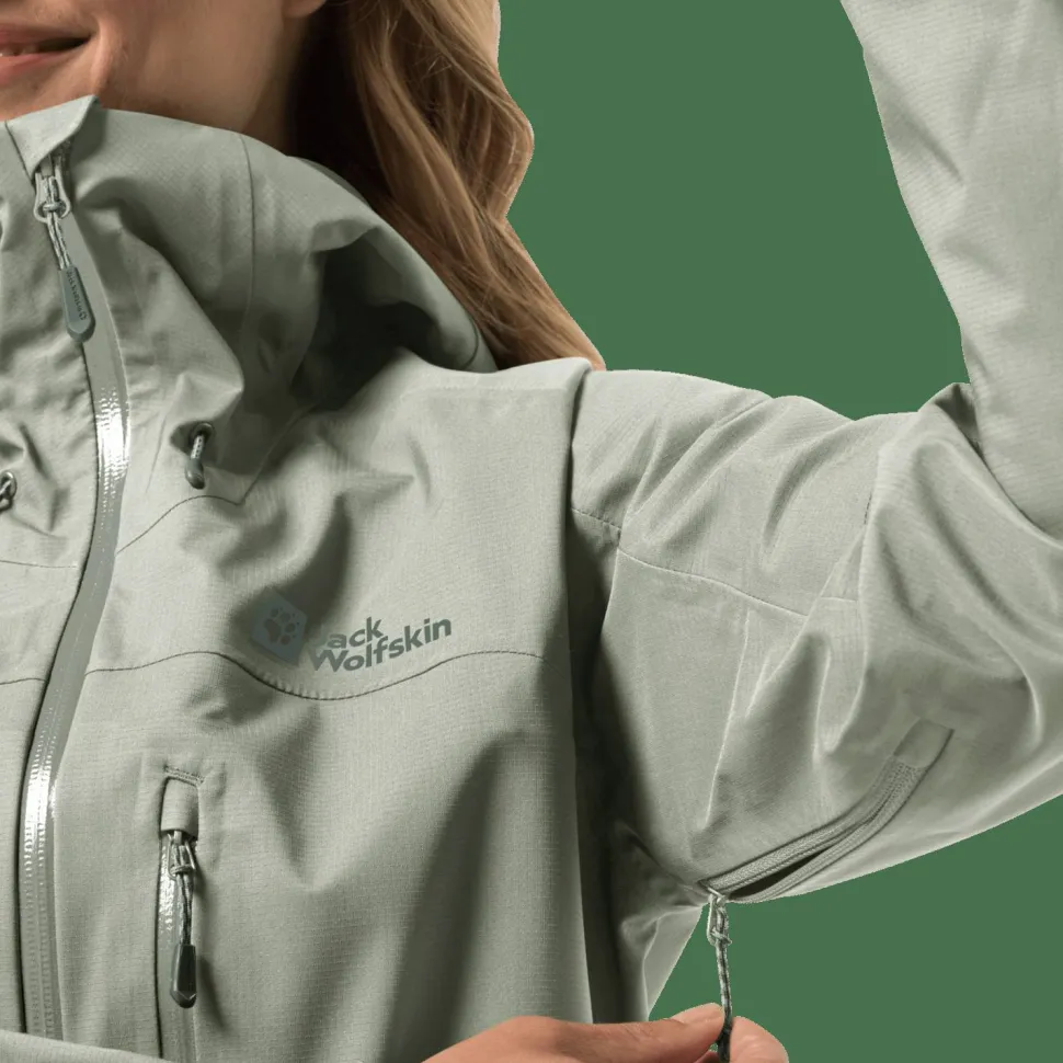 Jack Wolfskin Women's Kammweg 3-Layer Jacket Mint Leaf