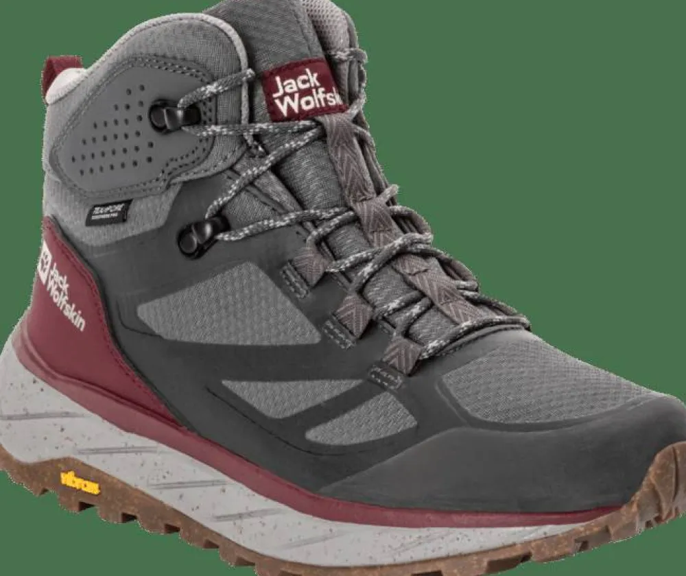 Jack Wolfskin Women's Terraventure Texapore Mid Dark Maroon Sale