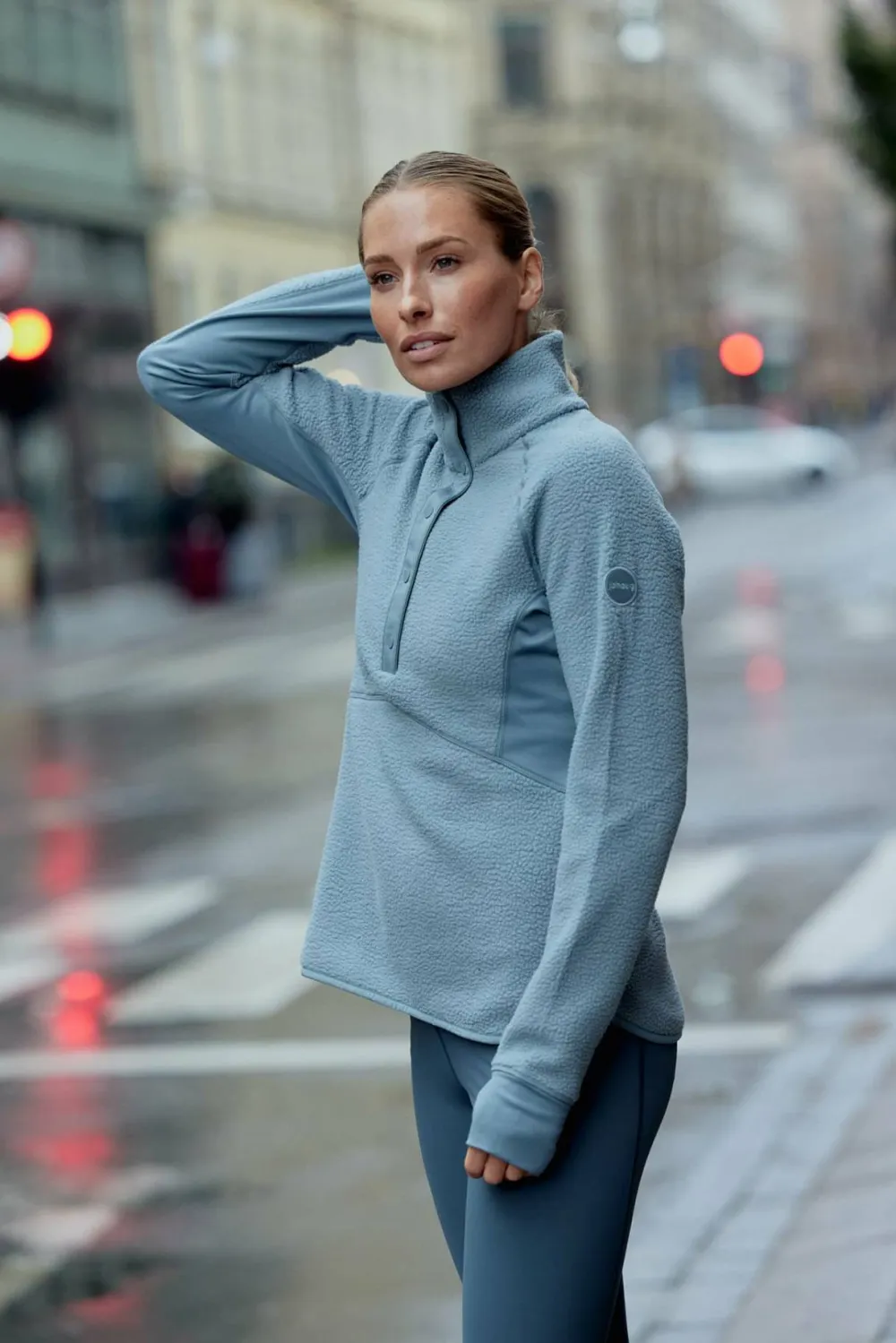 Johaug Women's Fusion Pile Henley Green/Blue Outlet