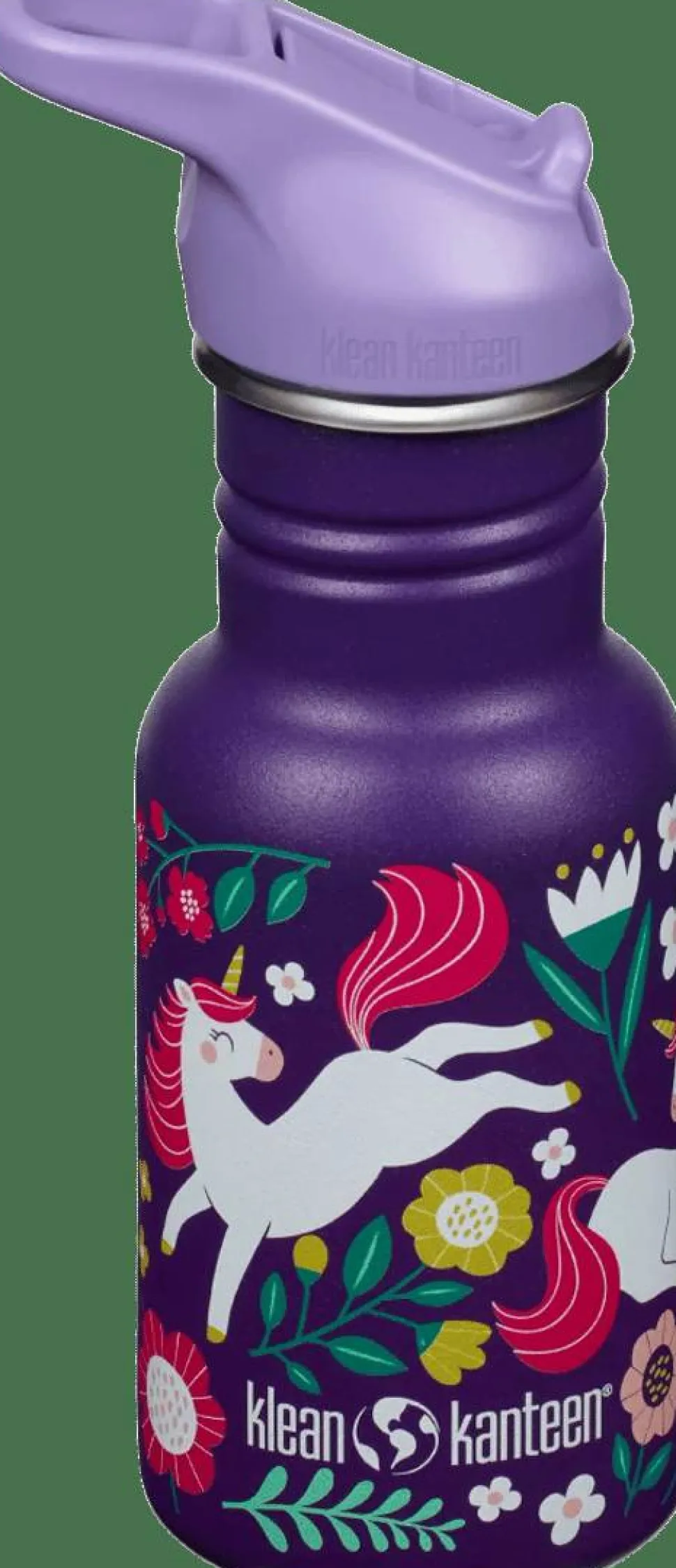 Klean Kanteen Kids' Classic Narrow 355ml (W/Flip Seal Sport) Leaping Unicorns