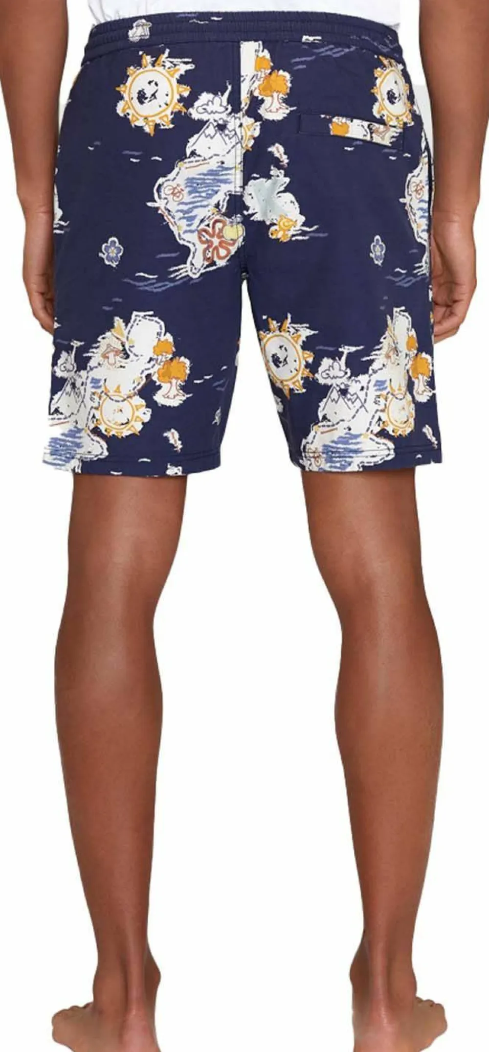 Knowledge Cotton Apparel Men's Boardwalk Shorts With Elastic Waist Night Sky Outlet