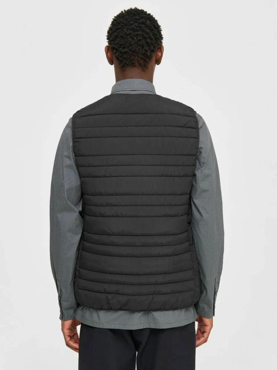 Knowledge Cotton Apparel Men's Go Anywear™ Quilted Padded Zip Vest Black Jet