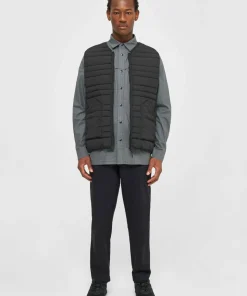 Knowledge Cotton Apparel Men's Go Anywear™ Quilted Padded Zip Vest Black Jet