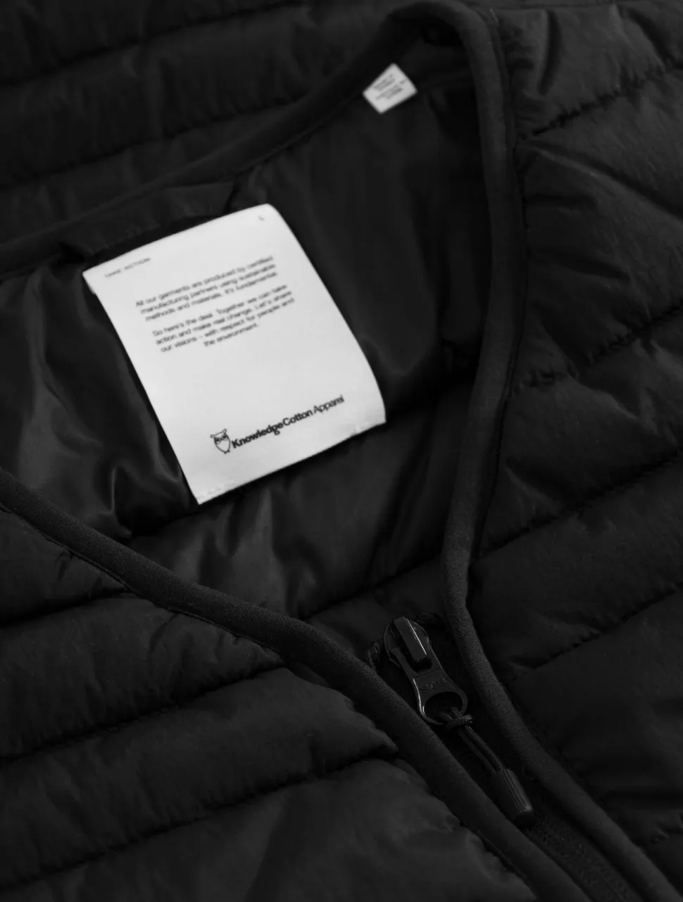 Knowledge Cotton Apparel Men's Go Anywear™ Quilted Padded Zip Vest Black Jet