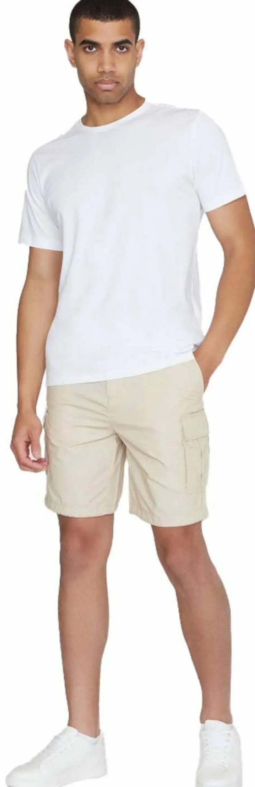 Knowledge Cotton Apparel Men's Fig Loose Cargo Poplin Shorts Light Feather Gray Best