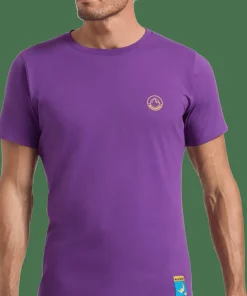 La Sportiva Men's Climbing On The Moon T-Shirt Viola/Giallo Sale