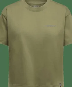 La Sportiva Women's Trilogy Crop T-Shirt Cypress/Chalk