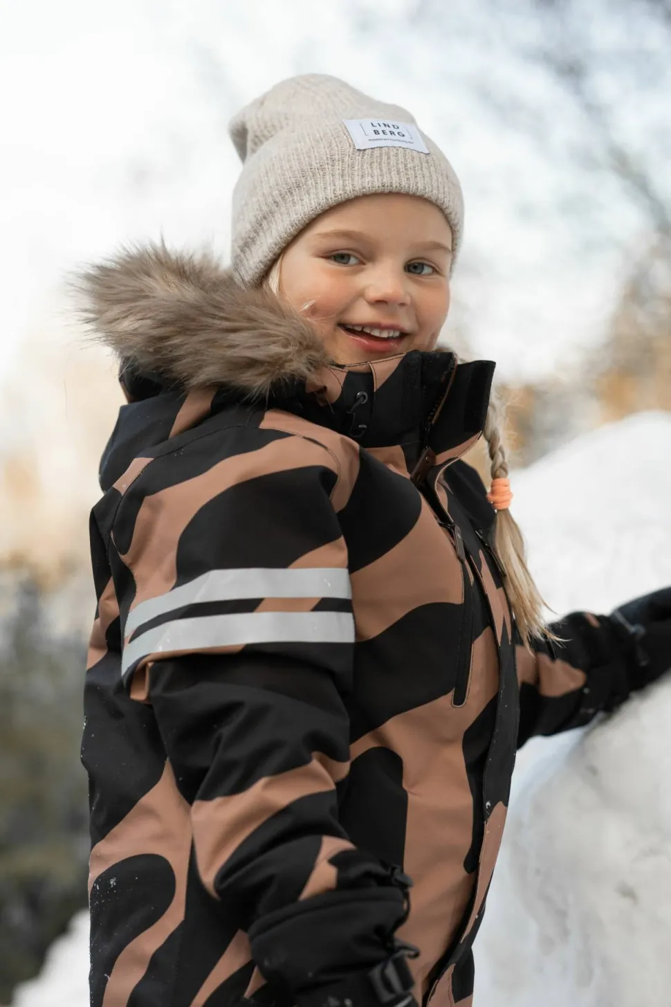 Lindberg Kids' Colden Jacket Beige/black