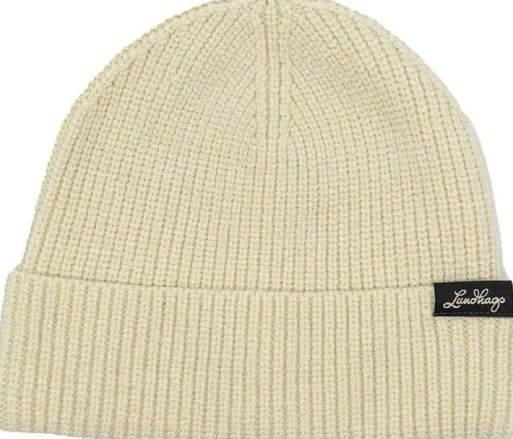 Lundhags Core Ribbed Beanie Chalk White Sale