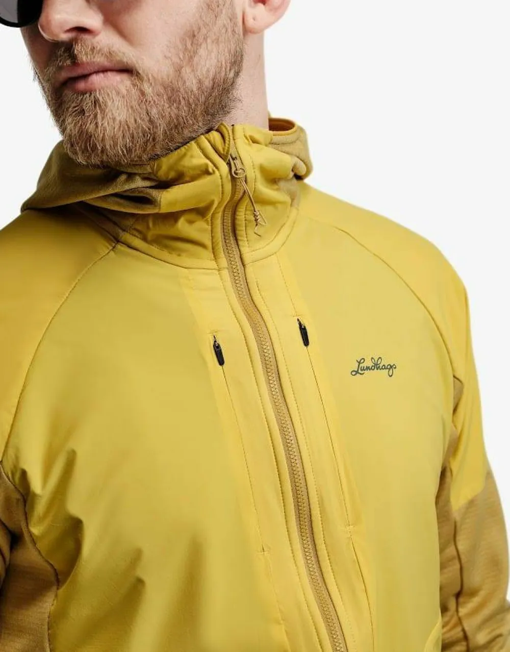 Lundhags Men's Padje Windbreaker Hoodie Straw/Bamboo Clearance